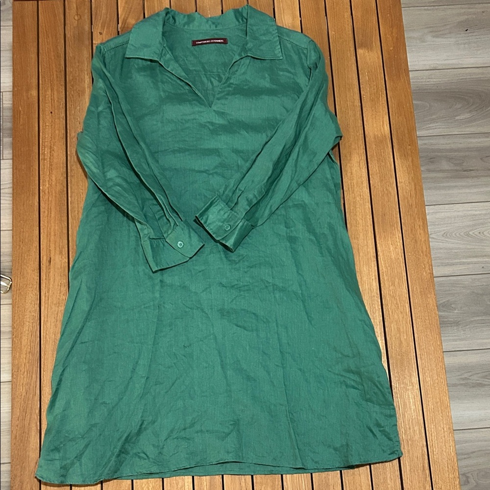 Comptoir Des Cotonniers Teal Womens Tunic Dress